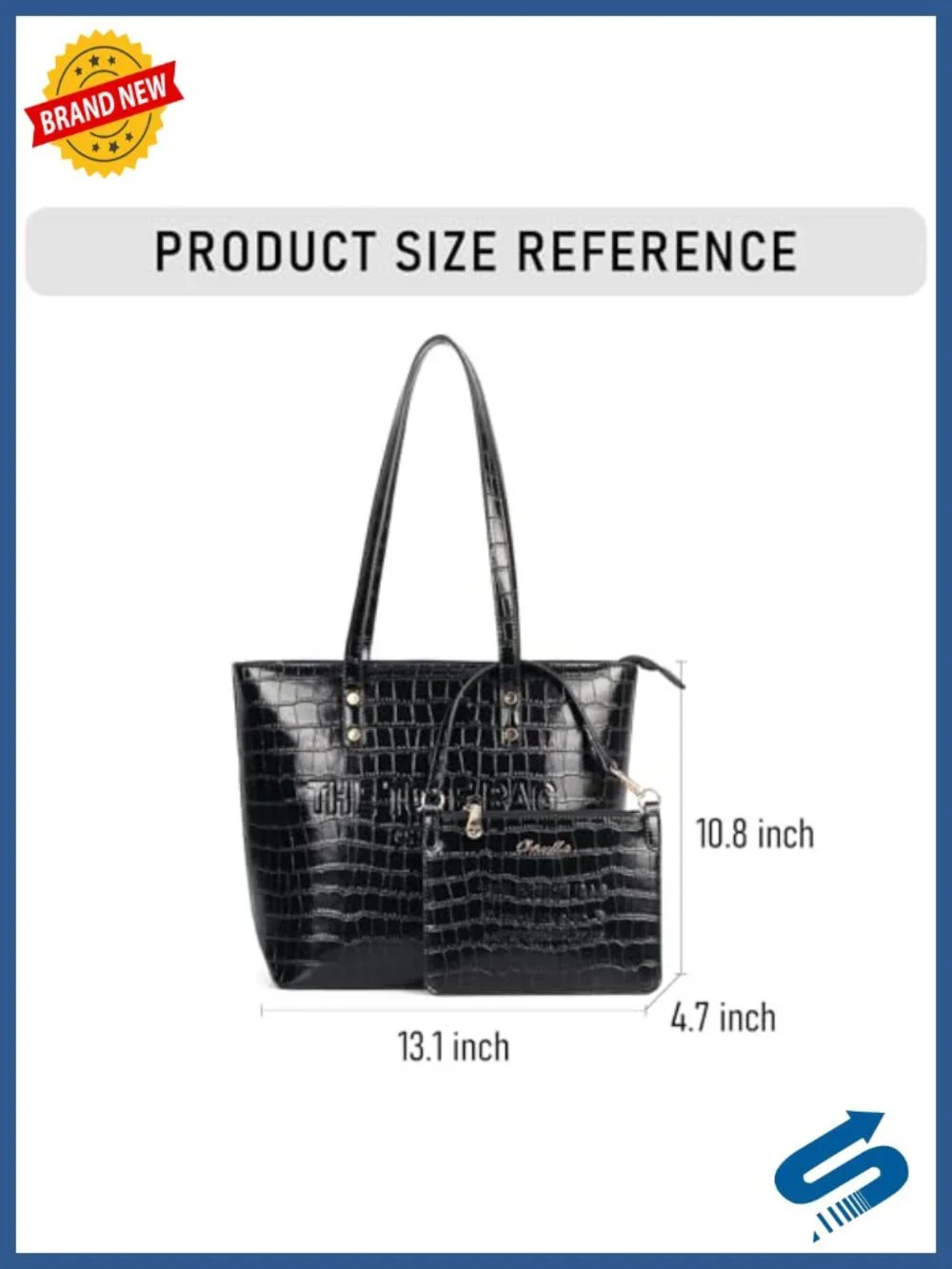 Medium PU Leather Top Handle Tote Bag with Zipper